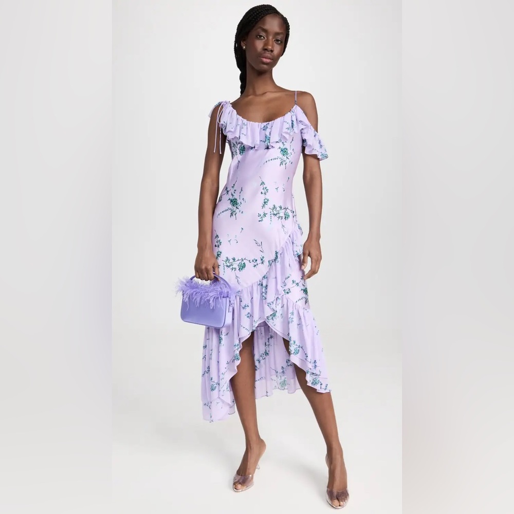 Cinq à Sept Lavender Floral Midi Dress